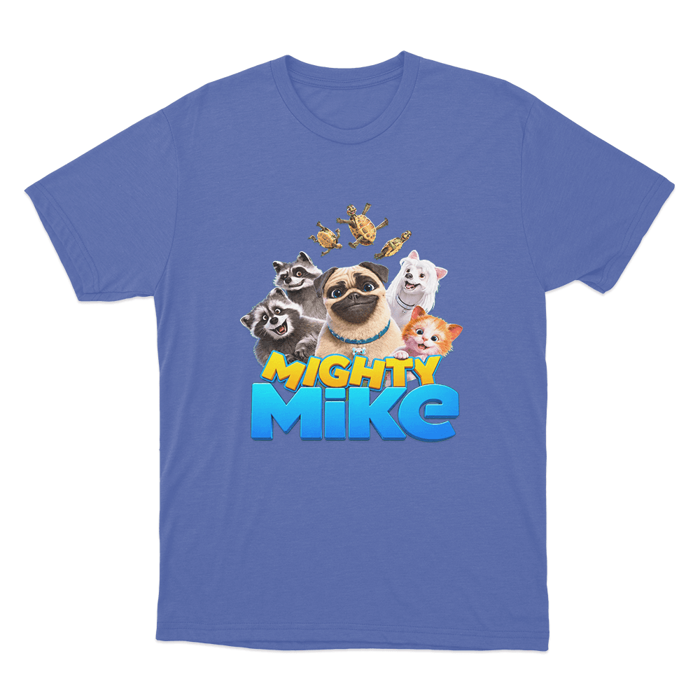 Mighty Mike Character Group T Shirt Blue Mighty Mike Character Group T Shirt Blue
