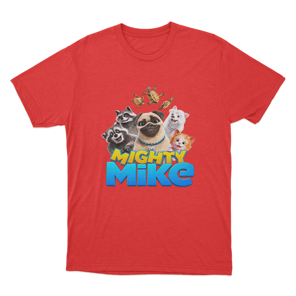 Mighty Mike Character Group T Shirt Red Mighty Mike Character Group T Shirt Red