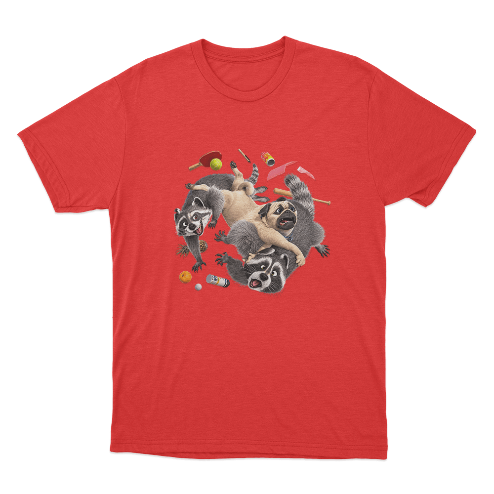 Mighty Mike Raccoon Chaos Unisex T Shirt Red Mighty Mike Raccoon Chaos Unisex T Shirt Red